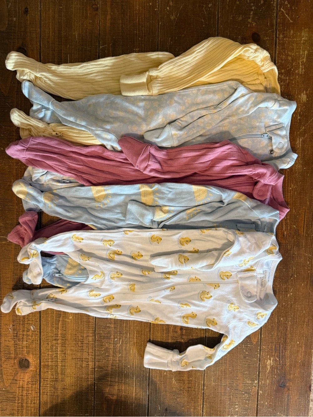 3M Mixed Pastel Baby Sleepwear Pack - Yellow, Blue, Pink, White